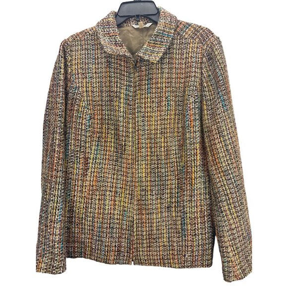 TravelSmith Women's Jacket Size 16 Multicolor Tweed Blazer Coat Business Casual - Picture 2 of 7
